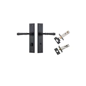 Verona Lever Chamfered  Backplate Privacy Kit w Privacy Turn Matt Black by Iver, a Door Hardware for sale on Style Sourcebook