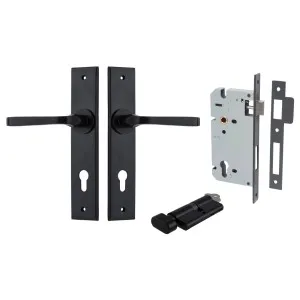 Annecy Lever Chamfered Backplate Entrance Kit w High Security Lock Matt Black by Iver, a Door Hardware for sale on Style Sourcebook