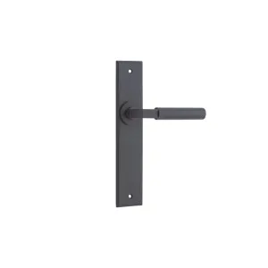 Berlin Lever Matt Black Chamfered Backplate by Iver, a Door Hardware for sale on Style Sourcebook