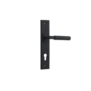 Brunswick Lever Matt Black Chamfered Backplate by Iver, a Door Hardware for sale on Style Sourcebook