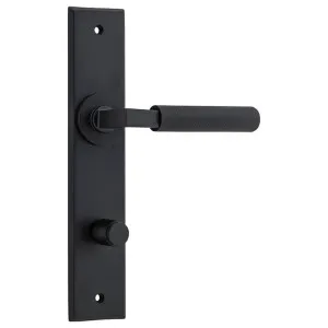 Brunswick Lever Matt Black Chamfered Backplate by Iver, a Door Hardware for sale on Style Sourcebook