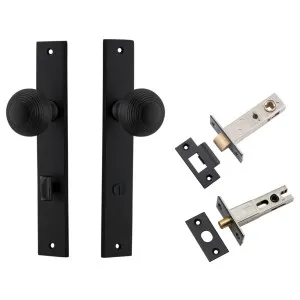 Guildford Knob Rectangular Backplate Privacy Kit w Privacy Turn Matt Black by Iver, a Door Hardware for sale on Style Sourcebook