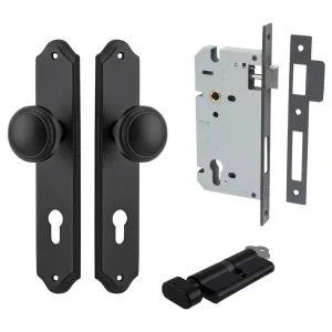Paddington Knob Shouldered Backplate Entrance Kit w High Security Lock Matt Black by Iver, a Door Hardware for sale on Style Sourcebook