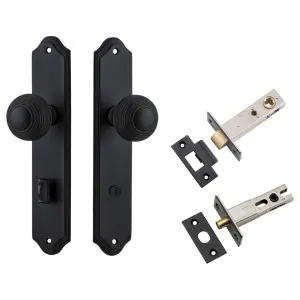Guildford Knob Shouldered Backplate Privacy Kit w Privacy Turn Matt Black by Iver, a Door Hardware for sale on Style Sourcebook