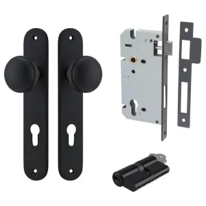 Paddington Knob Oval Backplate Entrance Kit w High Security Lock Matt Black by Iver, a Door Hardware for sale on Style Sourcebook