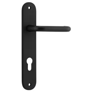 Oslo Lever Oval Backplate Matt Black by Iver, a Door Hardware for sale on Style Sourcebook