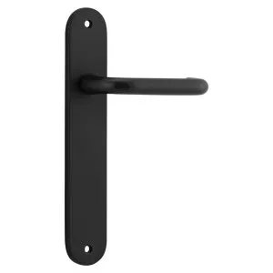 Oslo Lever Oval Backplate Matt Black by Iver, a Door Hardware for sale on Style Sourcebook
