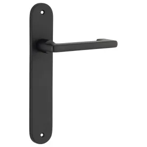 Baltimore Return Lever Oval Backplate Matt Black by Iver, a Door Hardware for sale on Style Sourcebook
