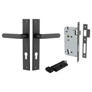 Osaka Lever Rectangular Backplate Entrance Kit w High Security Lock Matt Black by Iver, a Door Hardware for sale on Style Sourcebook