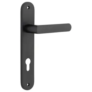 Osaka Lever Oval Backplate Matt Black by Iver, a Door Hardware for sale on Style Sourcebook