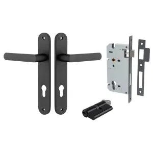 Osaka Lever Oval Backplate Entrance Kit w High Security Lock Matt Black by Iver, a Door Hardware for sale on Style Sourcebook
