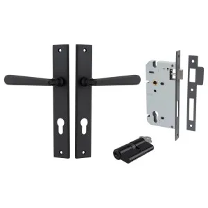 Copenhagen Lever Rectangular Backplate Entrance Kit w High Security Lock Matt Black by Iver, a Door Hardware for sale on Style Sourcebook