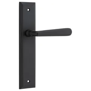 Copenhagen Lever Stepped Backplate Matt Black by Iver, a Door Hardware for sale on Style Sourcebook
