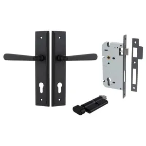 Copenhagen Lever Stepped Backplate Entrance Kit w High Security Lock Matt Black by Iver, a Door Hardware for sale on Style Sourcebook