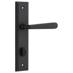 Copenhagen Lever Stepped Backplate Matt Black by Iver, a Door Hardware for sale on Style Sourcebook