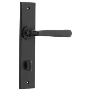 Copenhagen Lever Matt Black Chamfered Backplate by Iver, a Door Hardware for sale on Style Sourcebook