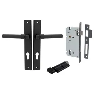 Helsinki Lever Rectangular Backplate Entrance Kit w High Security Lock Matt Black by Iver, a Door Hardware for sale on Style Sourcebook
