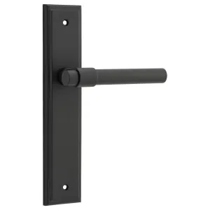 Helsinki Lever Stepped Backplate Matt Black by Iver, a Door Hardware for sale on Style Sourcebook