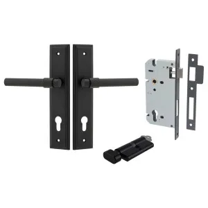 Helsinki Lever Stepped Backplate Entrance Kit w High Security Lock Matt Black by Iver, a Door Hardware for sale on Style Sourcebook