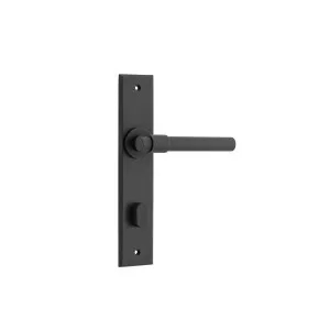 Helsinki Lever Matt Black Chamfered Backplate by Iver, a Door Hardware for sale on Style Sourcebook