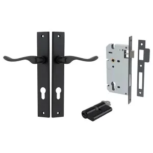 Stirling Lever Rectangular Backplate Entrance Kit w High Security Lock Matt Black by Iver, a Door Hardware for sale on Style Sourcebook