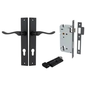 Stirling Lever Rectangular Backplate Entrance Kit w High Security Lock Matt Black by Iver, a Door Hardware for sale on Style Sourcebook
