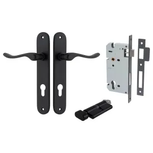 Stirling Lever Oval Backplate Entrance Kit w High Security Lock Matt Black by Iver, a Door Hardware for sale on Style Sourcebook