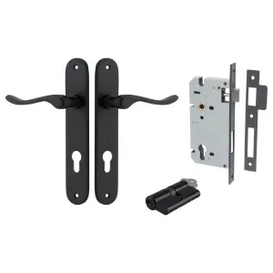 Stirling Lever Oval Backplate Entrance Kit w High Security Lock Matt Black by Iver, a Door Hardware for sale on Style Sourcebook