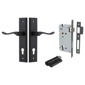 Stirling Lever Stepped Backplate Entrance Kit w High Security Lock Matt Black by Iver, a Door Hardware for sale on Style Sourcebook