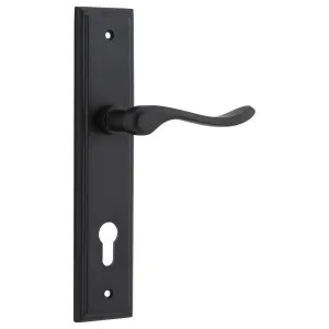 Stirling Lever Stepped Backplate Matt Black by Iver, a Door Hardware for sale on Style Sourcebook