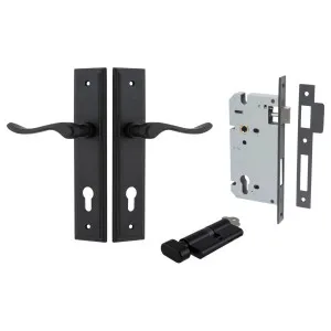 Stirling Lever Stepped Backplate Entrance Kit w High Security Lock Matt Black by Iver, a Door Hardware for sale on Style Sourcebook