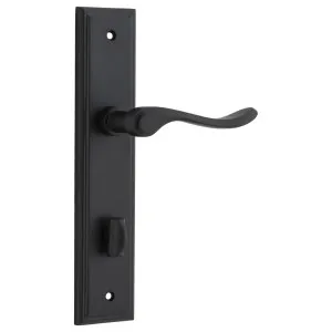 Stirling Lever Stepped Backplate Matt Black by Iver, a Door Hardware for sale on Style Sourcebook