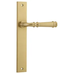 Verona Lever Rectangular Backplate Brushed Brass by Iver, a Door Hardware for sale on Style Sourcebook