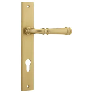 Verona Lever Rectangular Backplate Brushed Brass by Iver, a Door Hardware for sale on Style Sourcebook