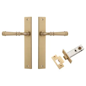 Verona Lever Rectangular Backplate Passage Kit Brushed Brass by Iver, a Door Hardware for sale on Style Sourcebook