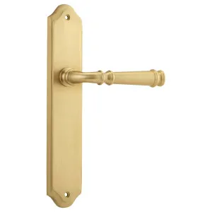 Verona Lever Shouldered Backplate Brushed Brass by Iver, a Door Hardware for sale on Style Sourcebook