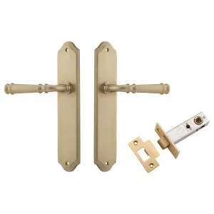 Verona Lever Shouldered Backplate Passage Kit Brushed Brass by Iver, a Door Hardware for sale on Style Sourcebook