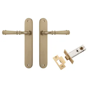 Verona Lever Oval Backplate Passage Kit Brushed Brass by Iver, a Door Hardware for sale on Style Sourcebook