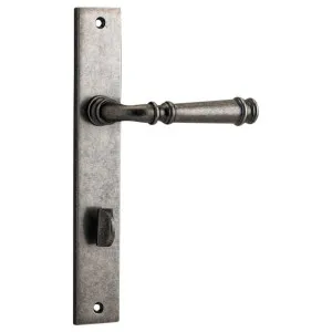 Verona Lever Rectangular Backplate Distressed Nickel by Iver, a Door Hardware for sale on Style Sourcebook