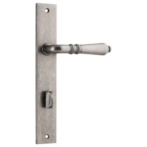 Sarlat Rectangular 85mm Privacy Lever Set, Distressed Nickel by Iver, a Door Hardware for sale on Style Sourcebook