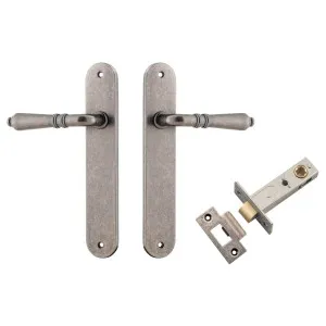 Sarlat Lever Oval Backplate Passage Kit Distressed Nickel by Iver, a Door Hardware for sale on Style Sourcebook
