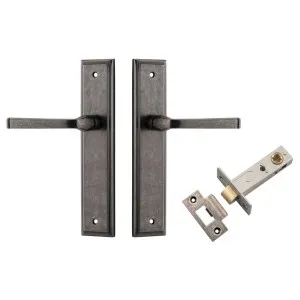 Annecy Lever Stepped Backplate Passage Kit Distressed Nickel by Iver, a Door Hardware for sale on Style Sourcebook