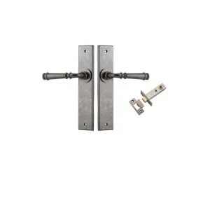 Verona Lever Chamfered  Backplate Passage Kit Distressed Nickel by Iver, a Door Hardware for sale on Style Sourcebook