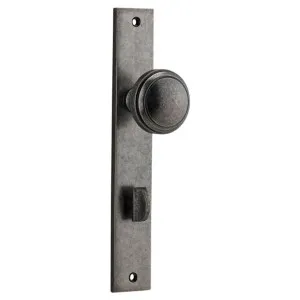 Paddington Knob Rectangular Backplate Distressed Nickel by Iver, a Door Hardware for sale on Style Sourcebook