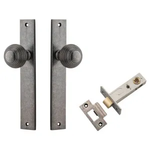 Guildford Knob Rectangular Backplate Passage Kit Distressed Nickel by Iver, a Door Hardware for sale on Style Sourcebook