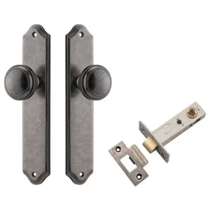 Paddington Knob Shouldered Backplate Passage Kit Distressed Nickel by Iver, a Door Hardware for sale on Style Sourcebook