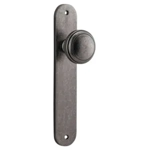 Paddington Knob Oval Backplate Distressed Nickel by Iver, a Door Hardware for sale on Style Sourcebook