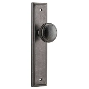 Paddington Knob Stepped Backplate Distressed Nickel by Iver, a Door Hardware for sale on Style Sourcebook