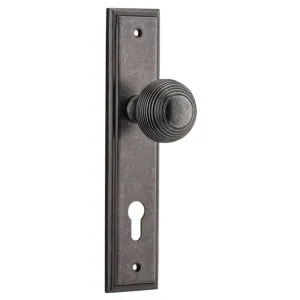 Guildford Knob Stepped Backplate Distressed Nickel by Iver, a Door Hardware for sale on Style Sourcebook