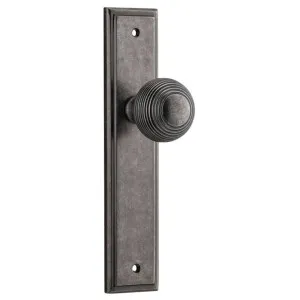 Guildford Knob Stepped Backplate Distressed Nickel by Iver, a Door Hardware for sale on Style Sourcebook